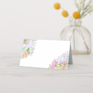 Succulent Greenery Wreath Bridal Shower Place Card