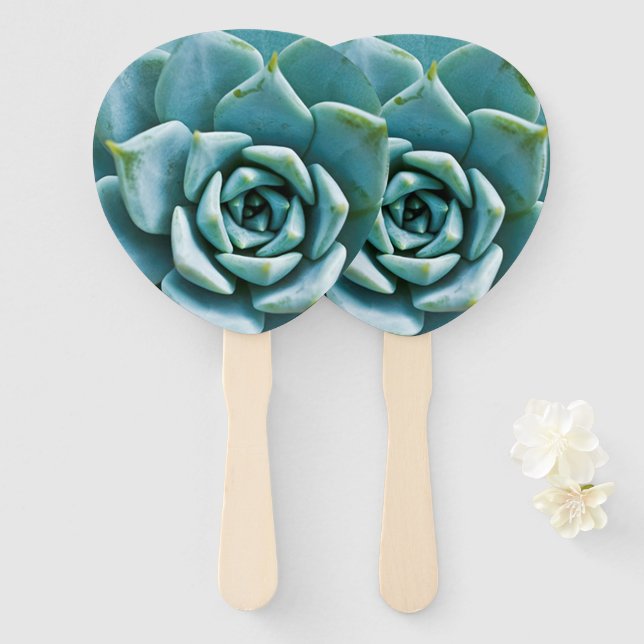 Succulent Hand Fan (Front and Back)