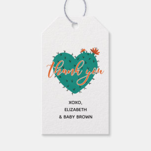 Succulent Heart Baby Shower Favour Tag