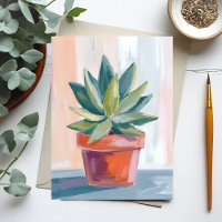 Succulent Houseplant Watercolor Botanical