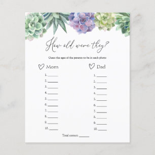 Succulent How Old Were They Parents Game