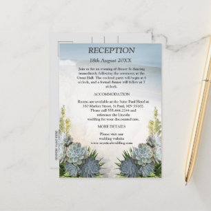 Succulent Hues of Pale Blues Announcement Postcard