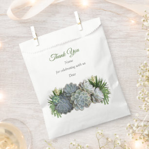 Succulent Hues of Pale Blues Favour Bags