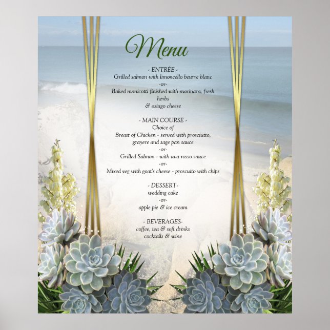 Succulent Hues of Pale Blues Poster (Front)