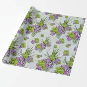 Succulent Hues of Sea Green & Lavender tones Wrapping Paper