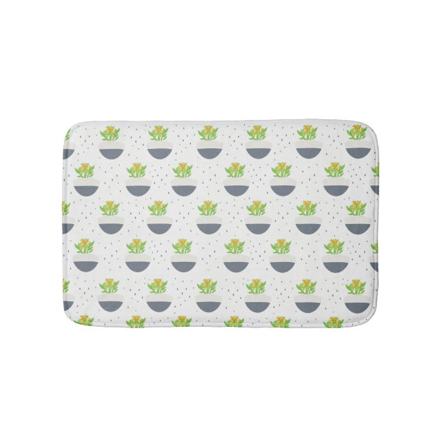 Succulent Kalanchoe Plant Mum Pattern Bath Mat (Front)