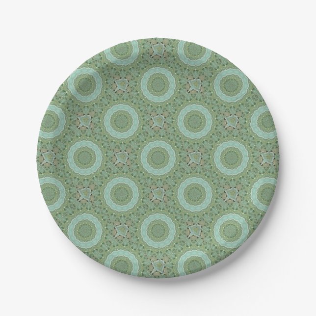 Succulent Mandala Paper Plate (Front)