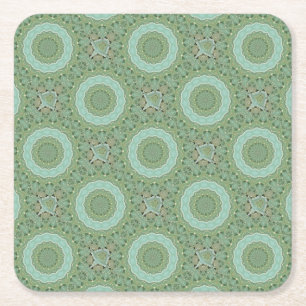 Succulent Mandala Square Paper Coaster