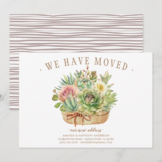 Succulent Moving Announcement (Front/Back)