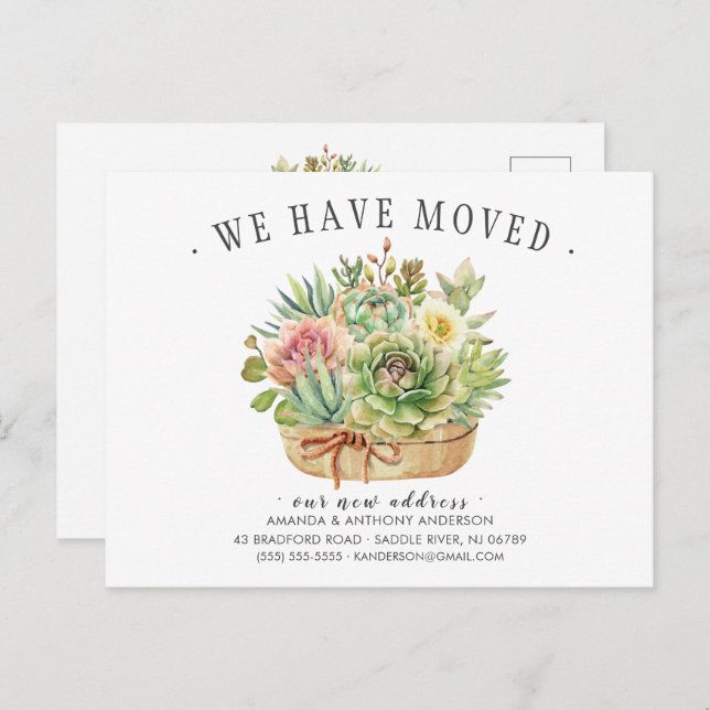 Succulent Moving Announcement (Front/Back)