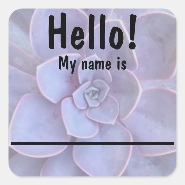 Succulent Name tag Stickers (Front)