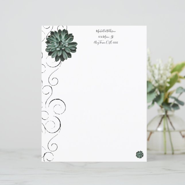 Succulent Personalised Paper Sheet (Standing Front)