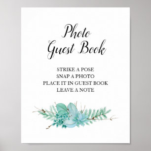Succulent Photo Guest Book Wedding Sign