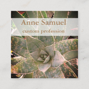 Succulent, Photography, Personalised Square Business Card