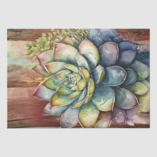 Succulent Plant Floral Decoupage Watercolor Tissue Paper