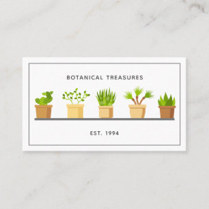 Succulent Plant Nursery Modern Garden Botanist Business Card