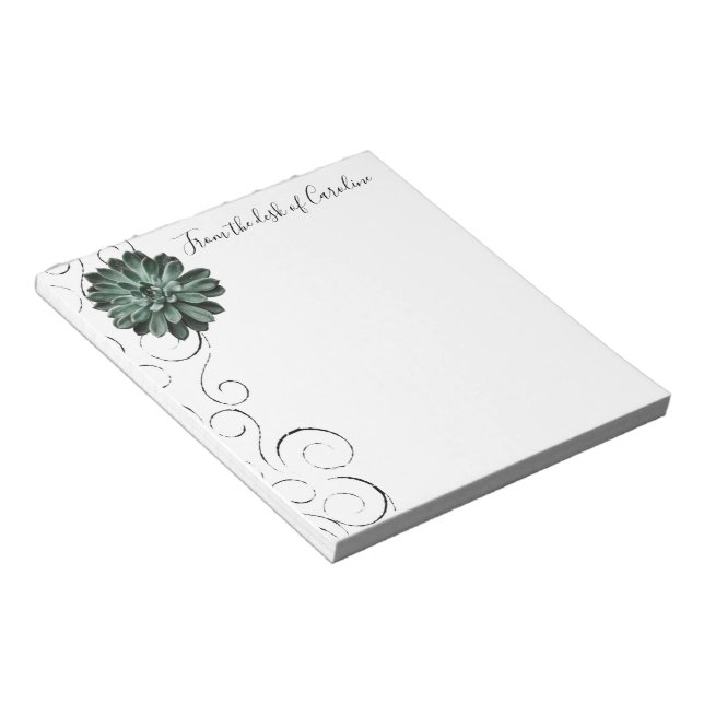 Succulent Plant Personalised Notepad (Angled)