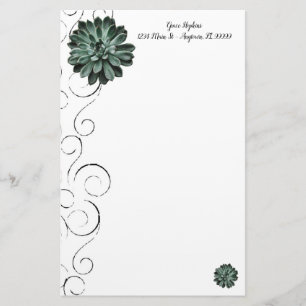 Succulent Plant Personalised Stationery