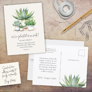 Succulent Planted New Roots Weve Moved New Address Postcard
