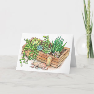 Succulent Planter Box Card