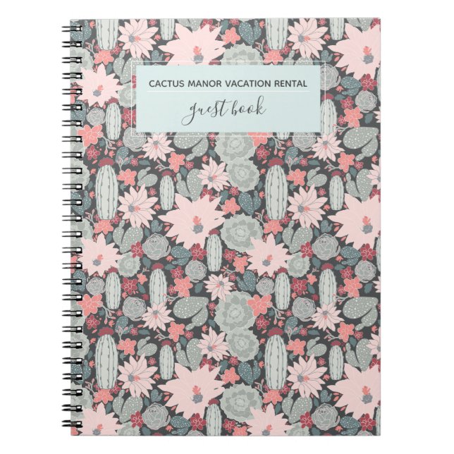 Succulent Plants Cactus Vacation Rental Guest Book (Front)