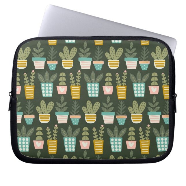 Succulent Plants Laptop Sleeve (Front)