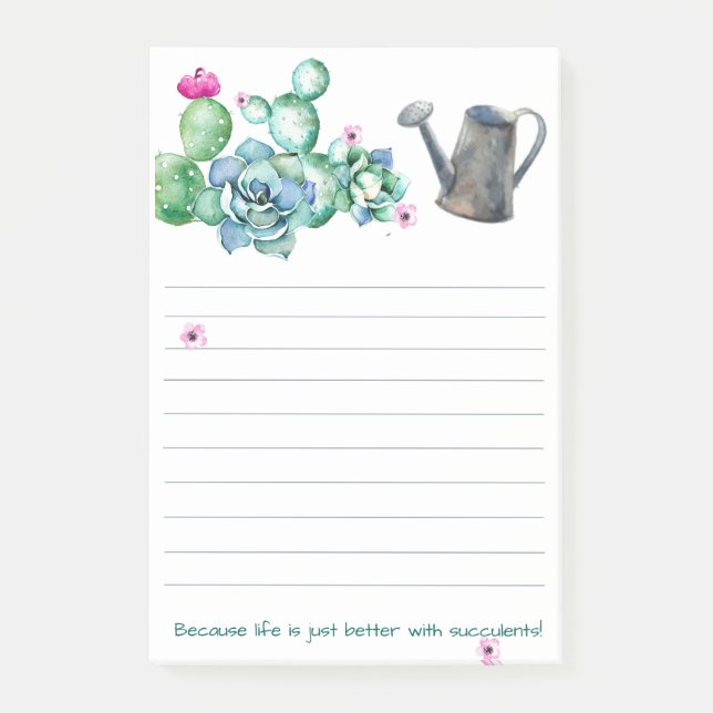 Succulent Post-It Note Pad (Front)