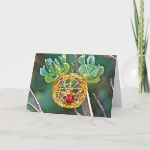 Succulent Rudolph Ornament Holiday Greeting Card