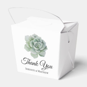 Succulent Sage Green Floral Wedding Thank You Favour Box