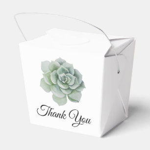 Succulent Sage Green Floral Wedding Thank You Favour Box