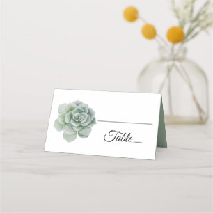 Succulent Sage Green Rustic Floral Wedding Escort Place Card