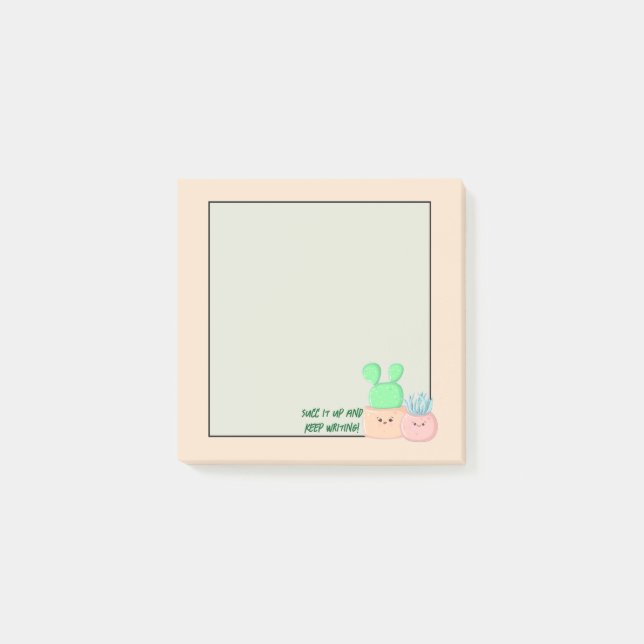 Succulent Scribbles: Pastel Sticky Notes (Front)