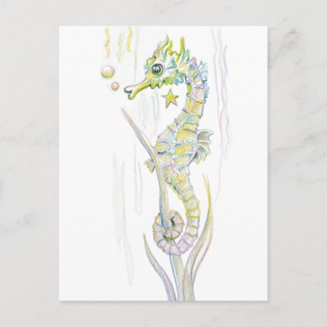 Succulent Seahorse Postcard (Front)