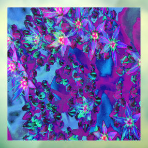 Succulent Sedum Flowers in Teal, Magenta and Blue