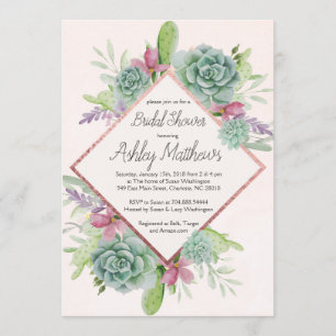 Succulent Shower Invitation, cactus Invitation