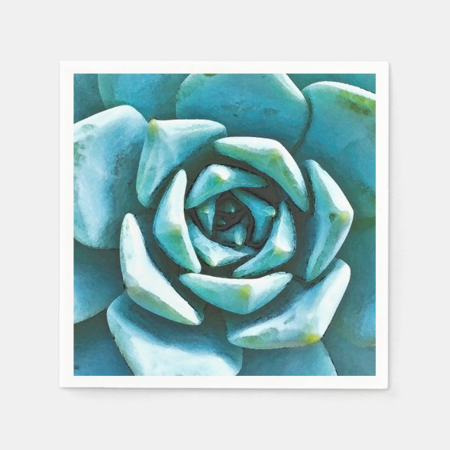 Succulent Watercolor Napkin (Front)