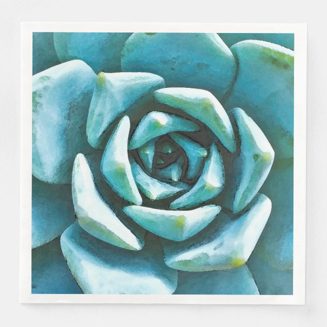 Succulent Watercolor Napkin (Front)
