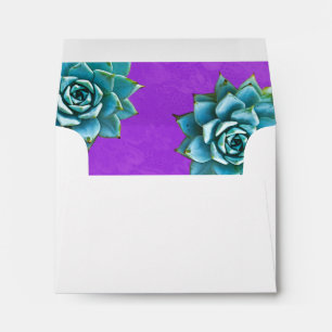 Succulent Watercolor Purple Lace Envelopes