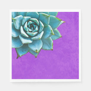 Succulent Watercolor Purple Lace Napkin