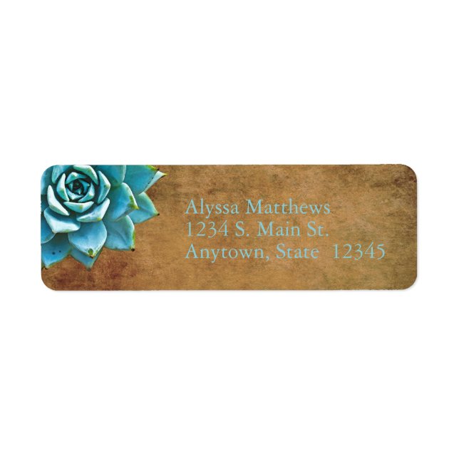 Succulent Watercolor Rustic Brown (Front)