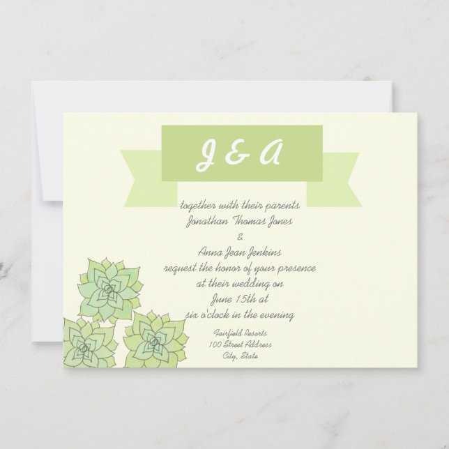 Succulent Wedding Invitation (Front)