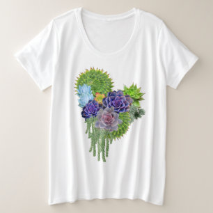 Succulent-wedding-lovers-bouquet Plus Size T-Shirt
