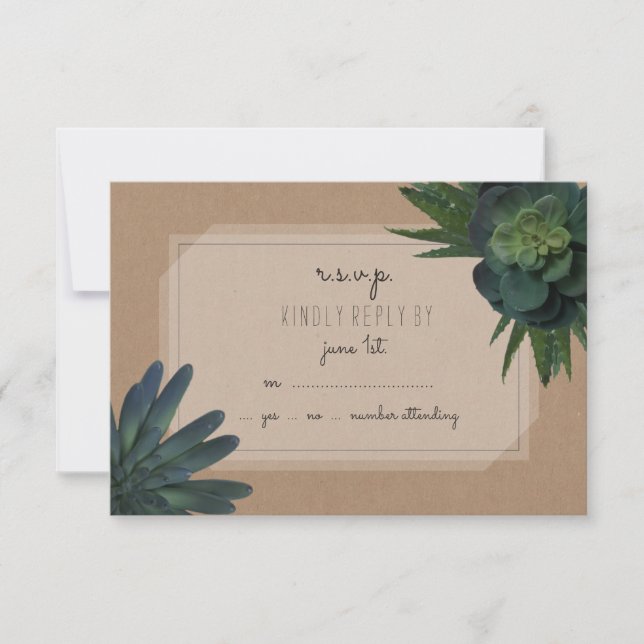 Succulent Wedding RSVP Card (Front)