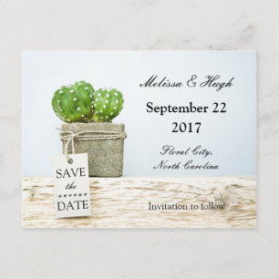 Succulent Wedding Save The Date Postcard