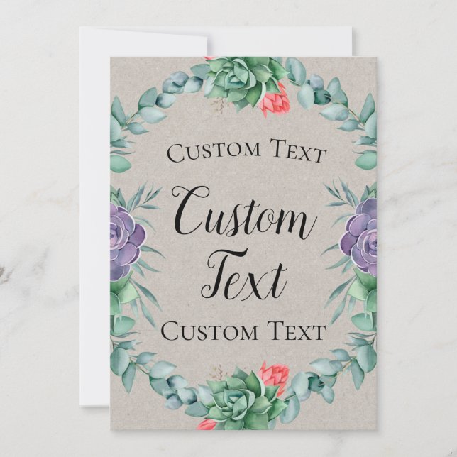 Succulent Welcome Sign 5x7" Invitation (Front)