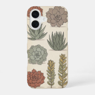 Succulentes Vintage Stylisées iPhone 16 Case