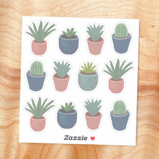  Succulents and Cacti Sticker Sheet