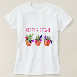 Succulents and Christmas Lights T-Shirt