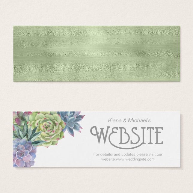 Succulents and Sparkle  Website Insert Green ID515 (Front & Back)