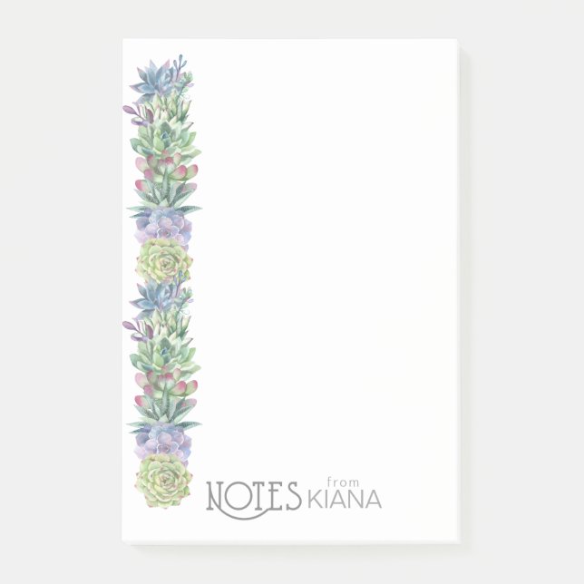 Succulents and Sparkle Wedding ID515 Post-it Notes (Front)